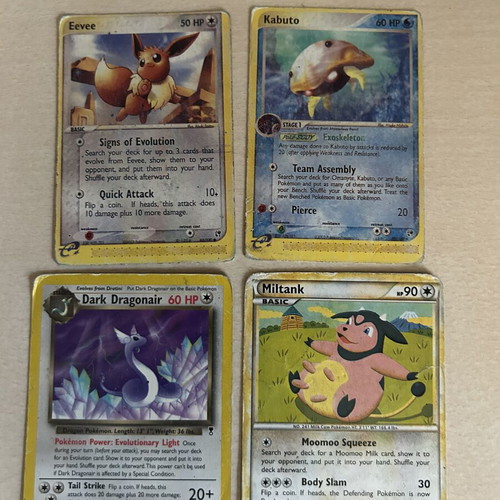 Pokémon cards set of 4 used, collectible