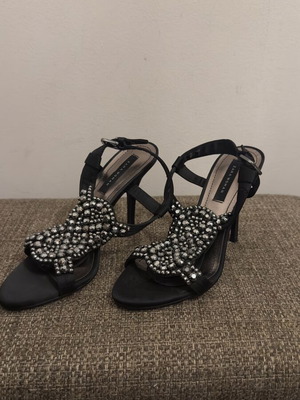 Zara sandals new, size 37, black and silver