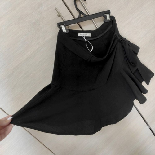 Stradivarius black iconic skort mini skirt new, size M