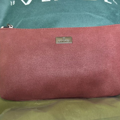 Hunter burgundy suede handbag new, ideal for outings or as a pouch