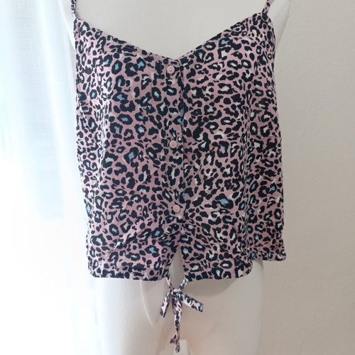Leopard Crop Top Clockhouse XL used, 100% viscose