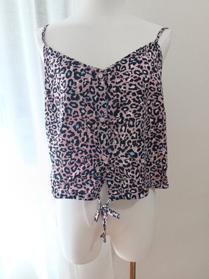Leopard Crop Top Clockhouse XL used, 100% viscose