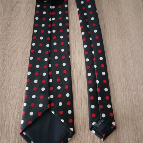Tie like new, black with red and white polka dots
