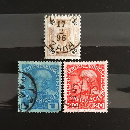Σφραγίδες Austria Empire 1890-1908 με Αυτοκράτορα Franz Joseph σαν καινούργιες (3 τεμ.)