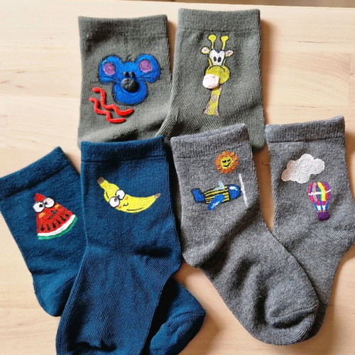 Children's socks hand-painted, 2 sets made to order