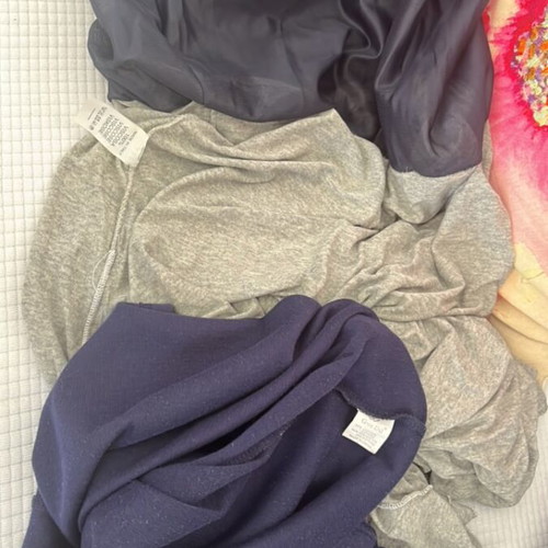 Skirt and blouse set used, size L-XL, grey and blue
