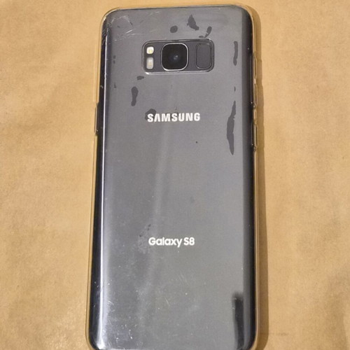 Samsung Galaxy S8 used with cracked screen, 32GB, gray/black