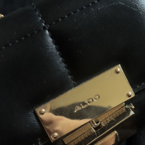 Aldo small black shoulder bag with gold chain used