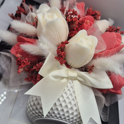 Flower candle bouquet in frame new