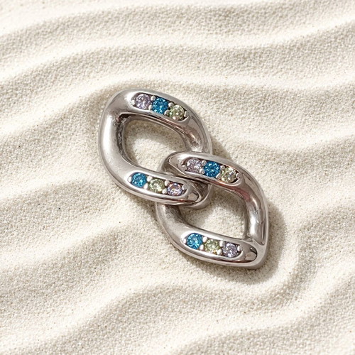 Silver 925 earrings with zircon stones new, multicolor