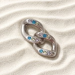 Silver 925 earrings with zircon stones new, multicolor