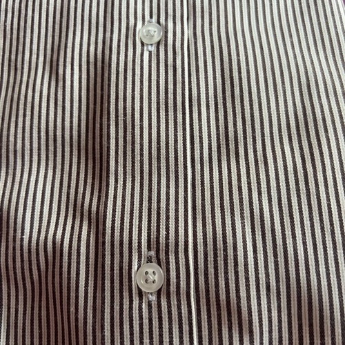 Men's striped shirt new, size L, white and brown