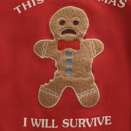 Pull & Bear Christmas jumper red sweatshirt gingerbread man size S
