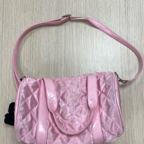 Pink satin handbag