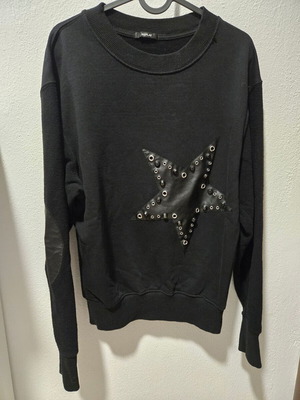 Replay blouse like new, black with leather details size M