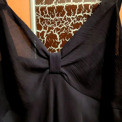 Women's Airy Black Top and Stylish H&M Jean Capri with Glitter Like New