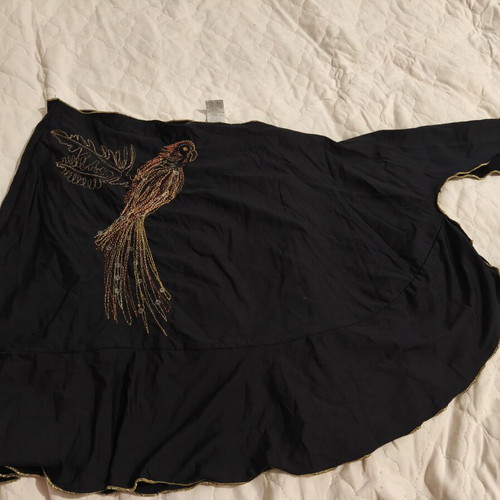 Bluepoint pareo, black with gold embroidery
