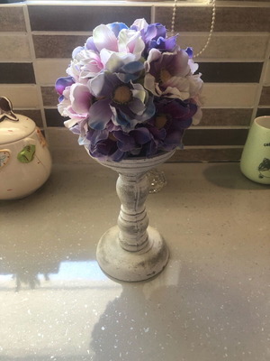 Retro vintage bouquet with candle holder column new