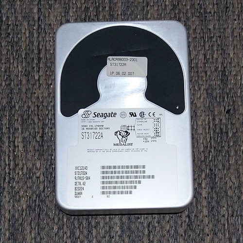 Vintage σκληρός δίσκος Seagate ST31722A Medalist 1.7 Gb 3.5" μεταχειρισμένος