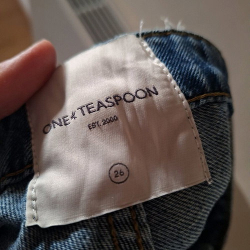 One Teaspoon denim pants like new, size 26, blue with pink