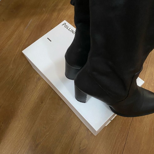 Leather tall boots used, size 37, black