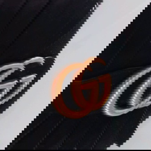 Gucci Marmont Πέδιλα Σαν Καινούργια, Μαύρο Σουέτ, Μέγεθος 37, Τακούνι 7εκ