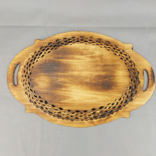 Wooden fruit plate used, vintage