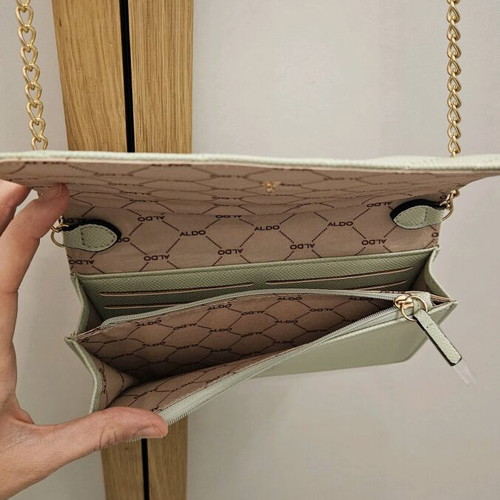 Aldo crossbody bag new, pistachio with gold details