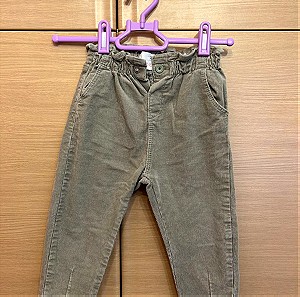 Χακί κοτλε παντελόνι 18-24 μηνών (92cm) άριστη κατάσταση Zara kids