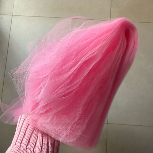 Pink square tulle used 40x45, 95 pieces
