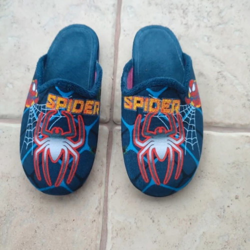 Spider-Man children's winter slippers size 34, dark blue
