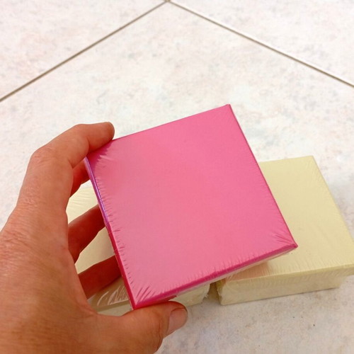 Colored packaging boxes new, set of 3, beige and fuchsia