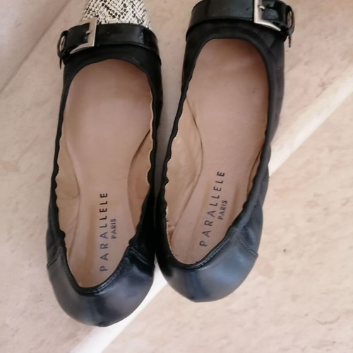 Parallele black leather ballerinas new, size 41