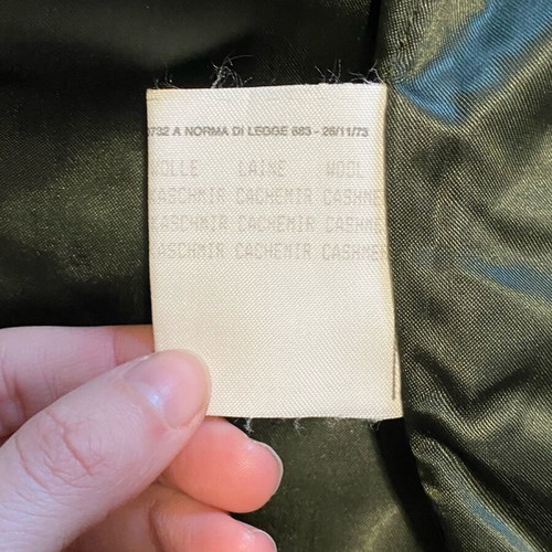 Martens Wool Coat L-XL Used, Dark Green, Italian Origin