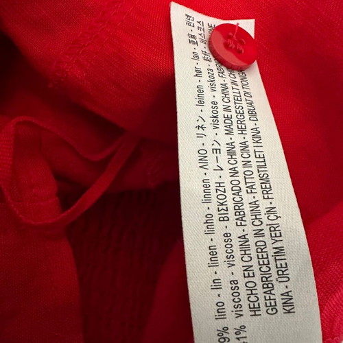 Red linen blend top Oysho like new, size M