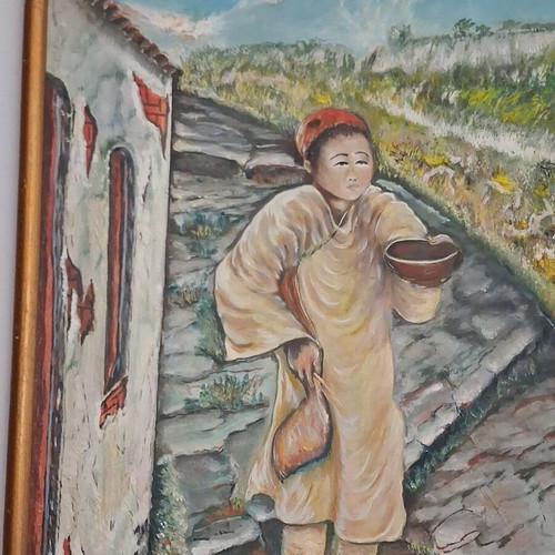 Signed painting The Child of Mercy NK oil on canvas like new 53x72 cm