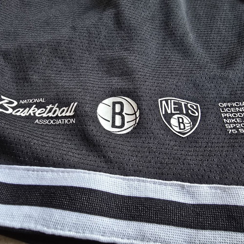 Nike NBA Brooklyn Nets 75th Anniversary Mesh Basketball Shorts, black large