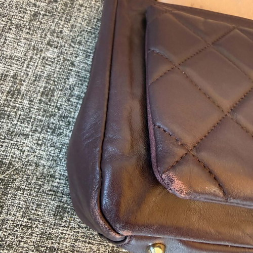 DKNY vintage leather shoulder bag used, burgundy red