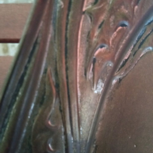 Antique brass tray used, small