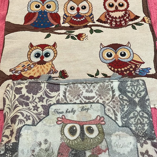 Pillowcases with owls and bag new, set of 2 pieces