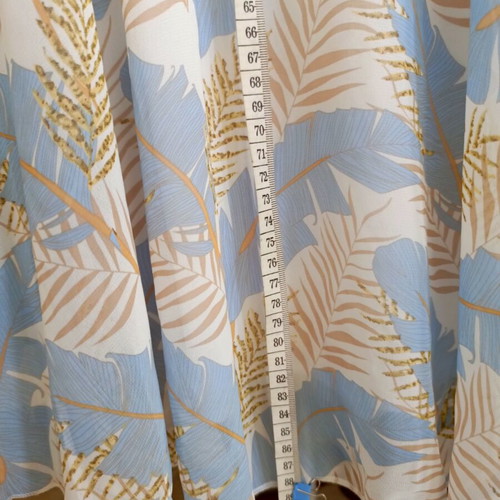 Tropical Summer Dress like new, size M, blue and gold palm print