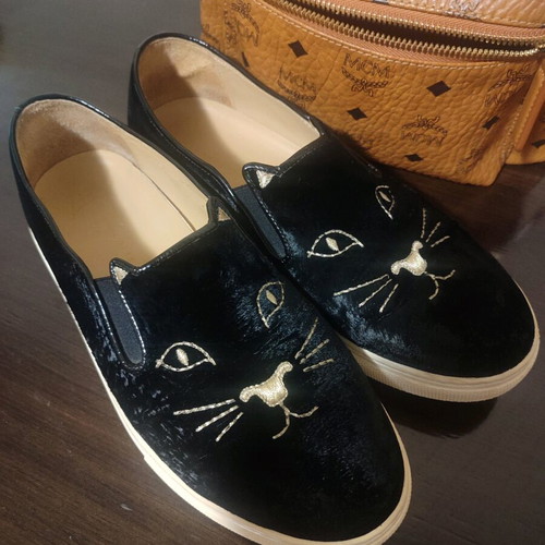 Charlotte Olympia Μαύρες Βελούδινες Μπαλαρίνες Σαν Καινούργιες, Νούμερο 40