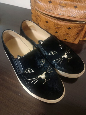 Charlotte Olympia Μαύρες Βελούδινες Μπαλαρίνες Σαν Καινούργιες, Νούμερο 40