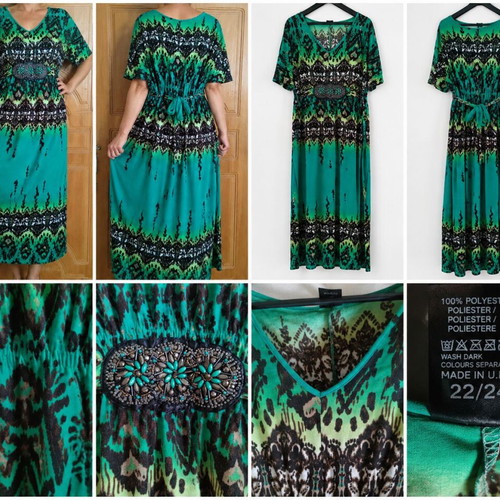 Boho Maxi Dress Faded Glory 3X 22W-24W Plus Size like new, multicolor