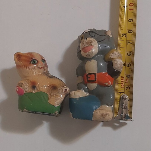 Ceramic cat pencil sharpeners 1980s collectible