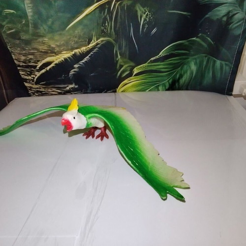 Parrot plastic figure used, 36 cm, missing wing parts