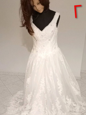 Wedding dress white with embroidered bust and tulle skirt like new, size XXXL