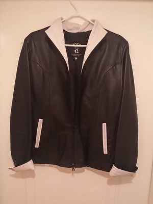Leather jacket like new, black and white, size M