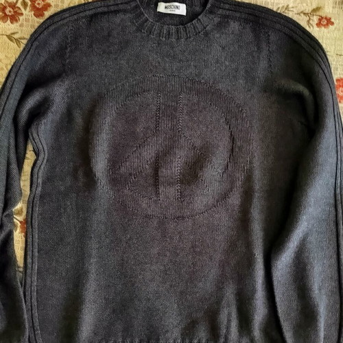 Moschino vintage knit sweater M size like new, dark gray