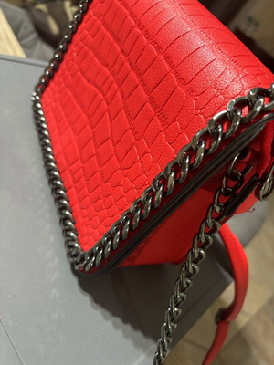 Crossbody bag new red genuine leather